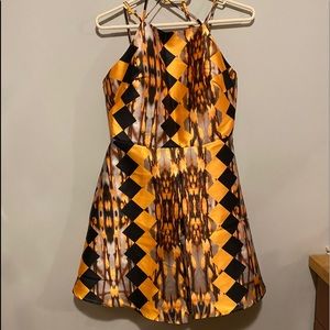 A-line party dress with open back